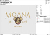 MOANA 281224 Embroidery File 6 size