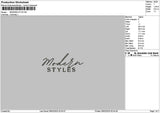 Moderntext 02 Embroidery File 6 sizes