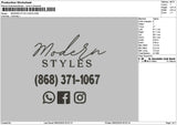 Moderntext 01 Embroidery File 6 sizes