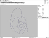 Mom And Child Lines Embroidery