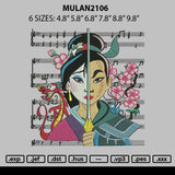 Mulan2106 Embroidery File 6 sizes