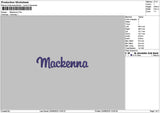 Mackennatext Embroidery File 6 sizes
