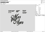 Mas Que Embroidery File 6 sizes