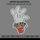 Mickey Balloon Patch Embroidery File 6 sizes