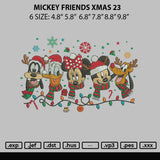 Mickey Friends Xmas 23 Embroidery File 6 sizes
