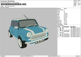 Blue Car 0203 Embroidery File 6 sizes