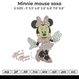 Minnie mouse xoxo Embroidery File 6 sizes