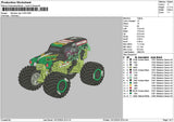 Car Monster Embroidery File 6 sizes