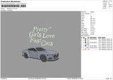 Car Text 2609 Embroidery File 6 sizes