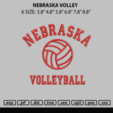 Nebraska Volley Embroidery File 6 sizes