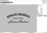 Newarktext Embroidery File 6 sizes