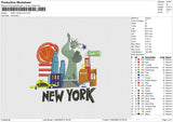 NEW YORK Icons Embroidery File 6 size