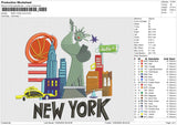 NEW YORK Icons Embroidery File 6 size