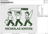 NICHOLAS KNIVES Embroidery File 6 size