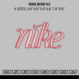 Nike Bow V3 Embroidery File 6 Sizes