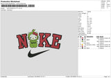Nike Grinch Cat Embroidery File 6 sizes