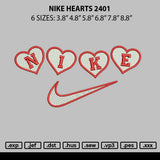 Nike Hearts 2401 Embroidery File 6 sizes