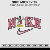 NIKE MICKEY 25 Embroidery File 6 size