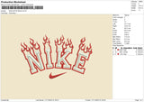 Nike Satin Flame Embroidery File 6 sizes