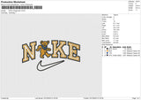 NIKE orange bear Embroidery File 6 size