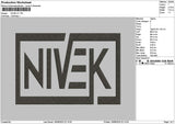 Nivektext V1 Embroidery File 6 sizes