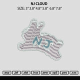 Nj Cloud Embroidery File 6 sizes