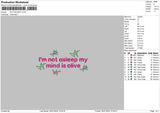 Not Asleep Embroidery File 6 sizes