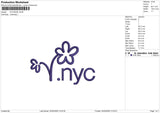 NYC24226 Embroidery File 6 size