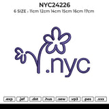 NYC24226 Embroidery File 6 size