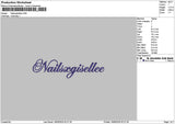 Nailstext 1505 Embroidery File 6 sizes