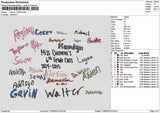 Names 1106 Embroidery File 6 sizes