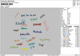 Names 1004 Embroidery File 6 sizes