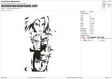 Naruto silhouette9226 Embroidery File 6 size