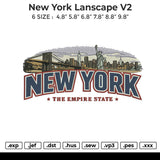 New York Lanscape V2 Embroidery File 6 sizes