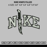 Nike Knife Filled Embroidery File 6 sizes