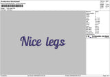 Nicelegstext Embroidery File 6 sizes