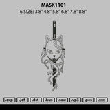 Mask1101 Embroidery File 6 sizes
