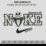 Nike Janessa V2 Embroidery File 6 sizes