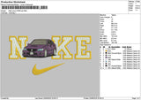 Nike Purple Car 1906 Embroidery File 6 sizes