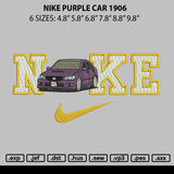 Nike Purple Car 1906 Embroidery File 6 sizes