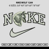 Nike Wolf 1209 Embroidery File 6 sizes