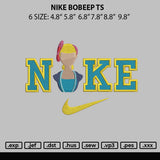 Nike Bobeep Ts Embroidery File 6 sizes