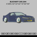 Blue Navy Car 2304 Embroidery File 6 sizes