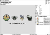 Bee Icons 01 Embroidery File 6 sizes