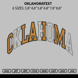 Oklahomatext Embroidery File 6 sizes