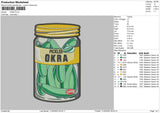 Okra Embroidery File 6 sizes