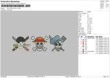 Piece Skull Embroidery File 6 sizes