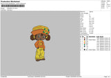 Orange V2 Embroiery File 6 sizes