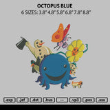 Octopus Blue Embroidery File 6 sizes