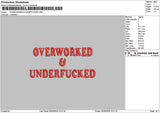 Overworkedtext Embroidery File 6 sizes